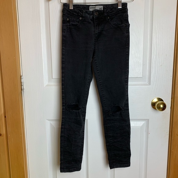 🔥Garage Distressed  Short MidRise Skinny Jeans 01 - Picture 2 of 10